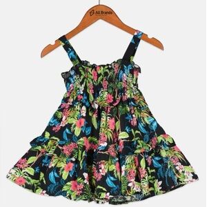 Girls Tiered Ruffle Tropical-Print Dress Size 12 months
